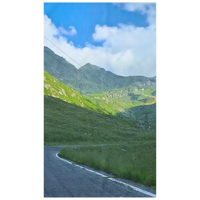 Transfagarasan Alpine View – Romania Mountain Art Tablecloth (Front)