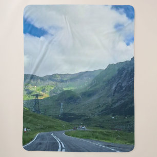 Transfagarasan Road – Carpathian Mountain Print Sherpa Blanket