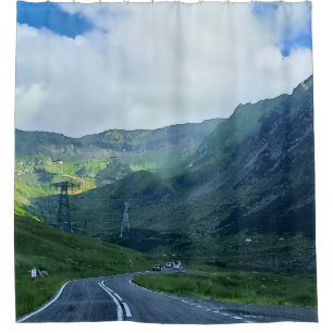 Transfagarasan Road – Carpathian Mountain Print Shower Curtain