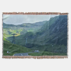 Transfagarasan Road – Carpathian Mountain Print Throw Blanket
