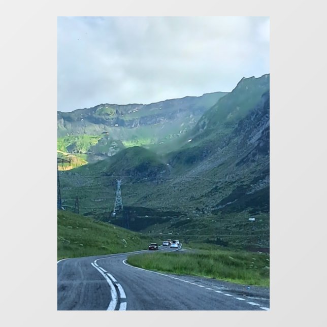 Transfagarasan Road – Carpathian Mountain Print Window Cling (Sheet)