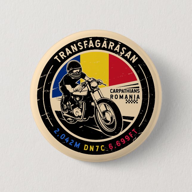 Transfagarasan | Romania | Motorcycle 6 Cm Round Badge (Front)