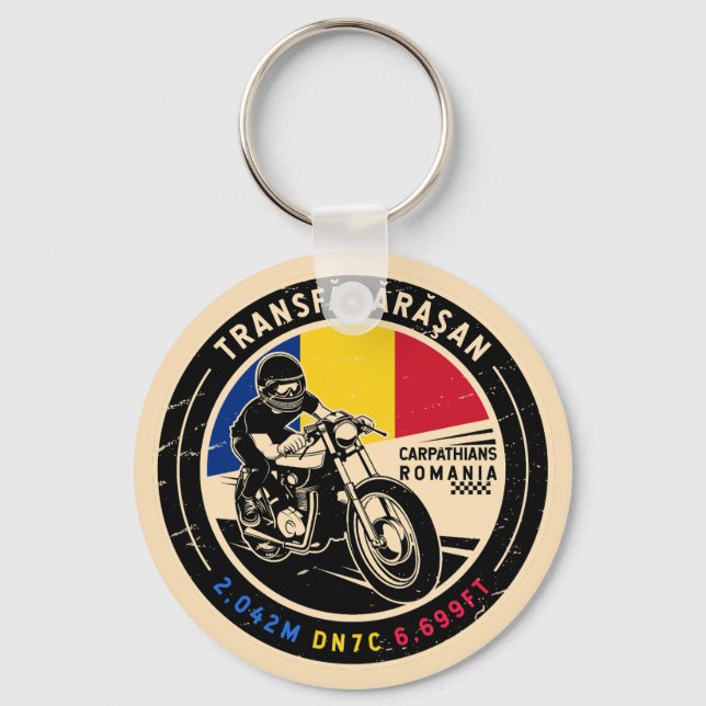 Transfagarasan | Romania | Motorcycle Key Ring (Front)