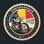 Transfagarasan | Romania | Motorcycle Magnet<br><div class="desc">Transfagarasan done in a vintage,  distressed style emblem. It is a famous scenic road found in Romania.</div>