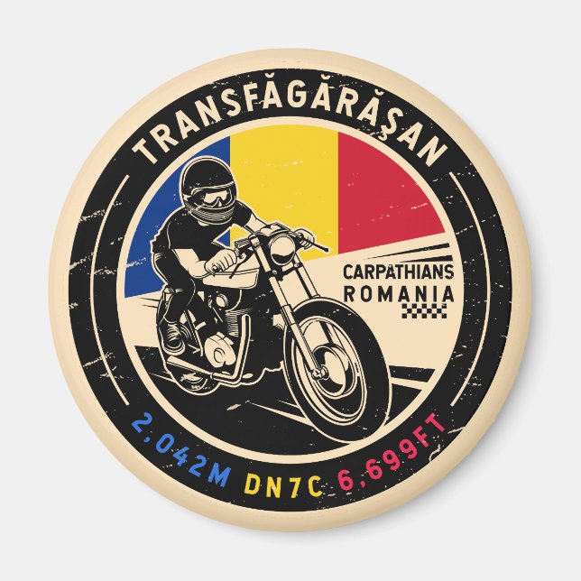 Transfagarasan | Romania | Motorcycle Magnet (Front)