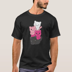 Transfem Flag Pile Pride Lgbtq Cats Cute Cat 1 T-Shirt