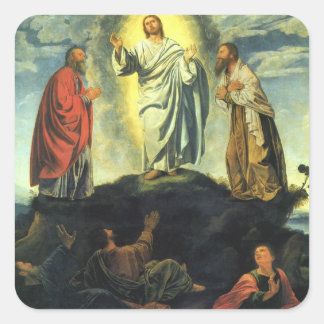 Transfiguration by Giovanni Girolamo Savoldo Square Sticker