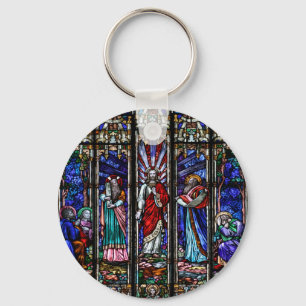 Transfiguration of Jesus Christ Stained Glass Art Key Ring