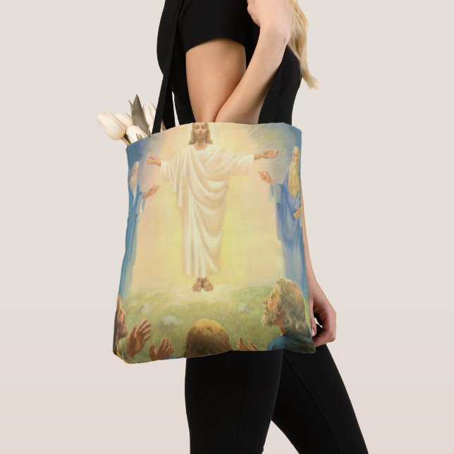 Transfiguration of Jesus Christ, Vintage Religion Tote Bag (Close Up)