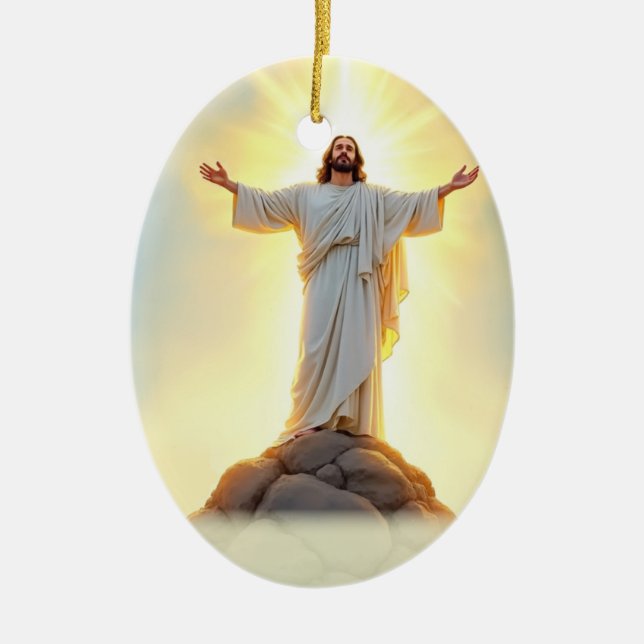 Transfiguration of the Lord God's Peace Blessings Ceramic Tree Decoration (Front)