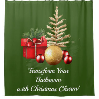 Transform Your Bathroom with Christmas Charm! Shower Curtain
