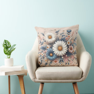 Transform Your Space with Elegant Daisy Floral Cushion