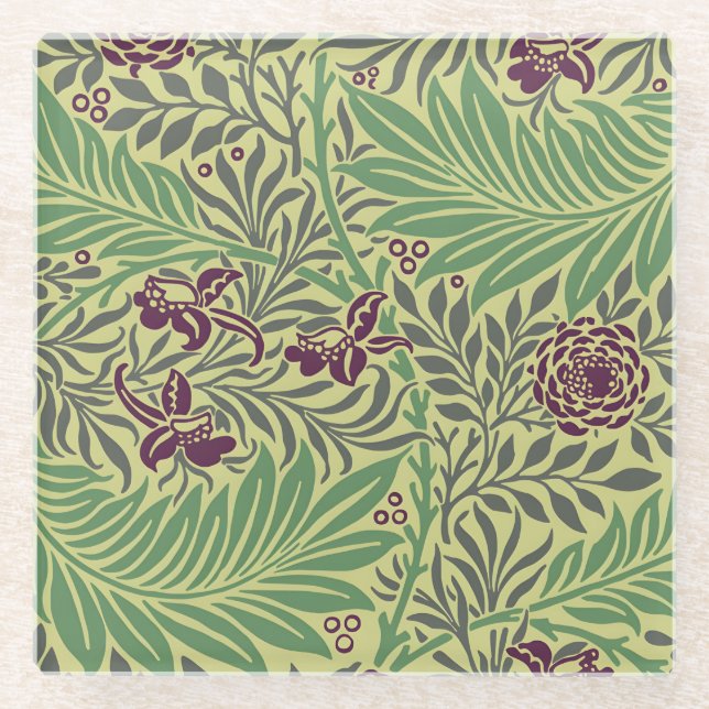 Transform Your Space with Seamless Floral Patterns Glass Coaster (Front)