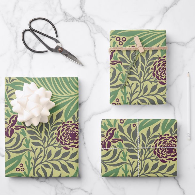 Transform Your Space with Seamless Floral Patterns Wrapping Paper Sheet (Front)