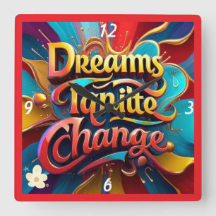 "Transform Your World" Square Wall Clock