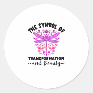 Transformation Beauty Nature Insect Dragonflies Dr Classic Round Sticker