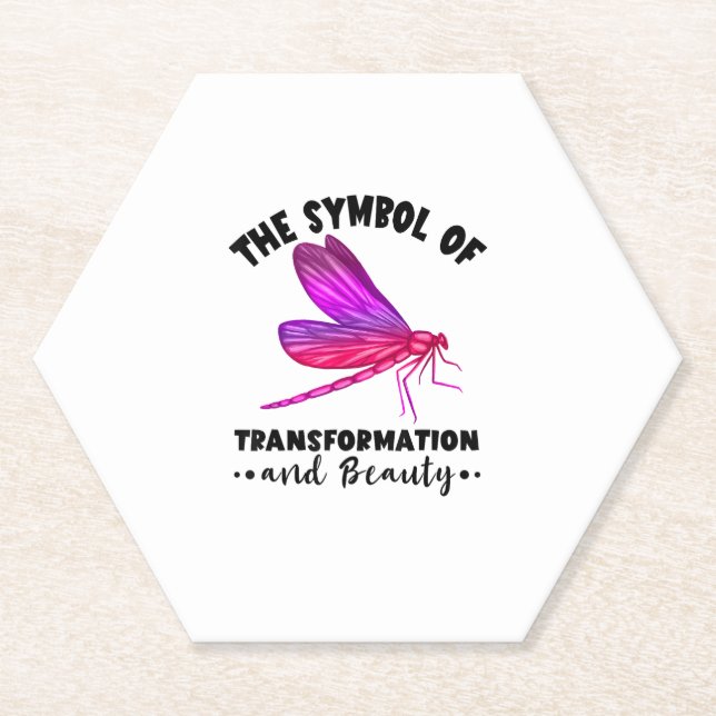Transformation Beauty Nature Insect Dragonflies Dr Paper Coaster (Front)