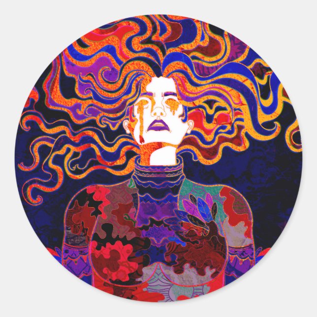 Transformation  classic round sticker (Front)
