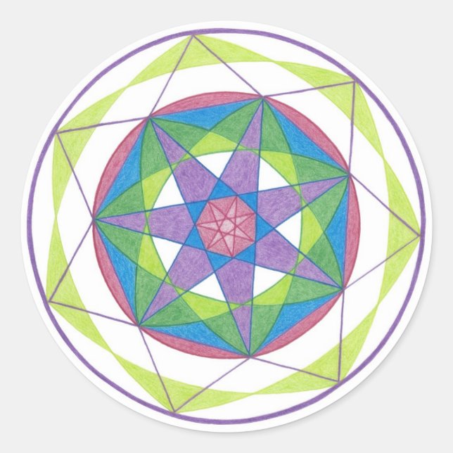 Transformation Mandala Classic Round Sticker (Front)