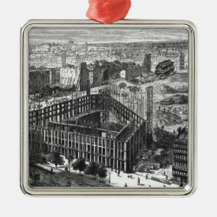 Transformation of Paris: Building in 1861 Metal Tree Decoration