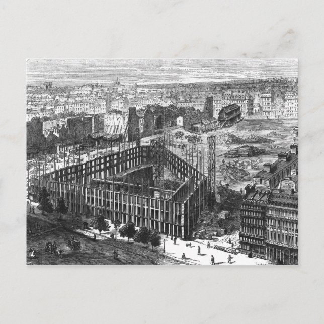 Transformation of Paris: Building in 1861 Postcard (Front)