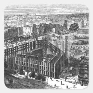 Transformation of Paris: Building in 1861 Square Sticker