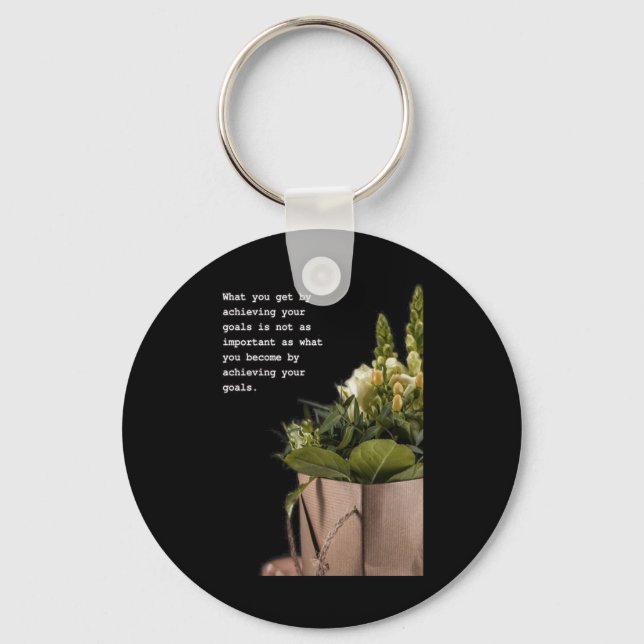 Transformative Journey Inspirational Quote Art  Key Ring (Front)