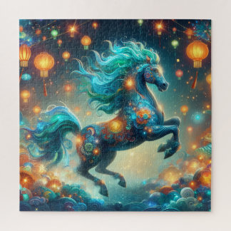 Transformative Teal Horse Jigsaw Puzzle