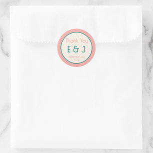 Transformative Teal Modern Contemporary Wedding Classic Round Sticker