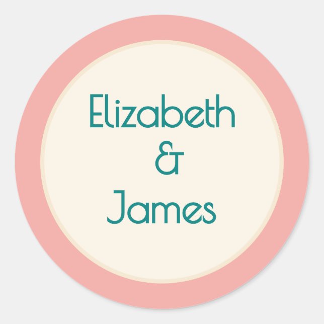Transformative Teal Modern  Contemporary Wedding Classic Round Sticker (Front)