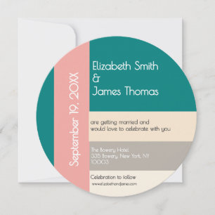 Transformative Teal Modern  Contemporary Wedding Invitation