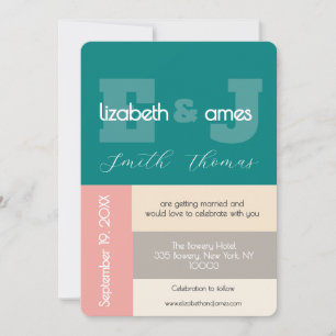 Transformative Teal Modern Script Wedding Invitation