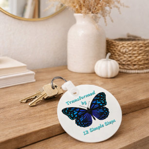 Transformed by 12 Simple Steps, AA, NA, Al-Anon Key Ring
