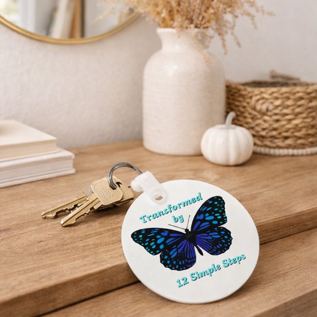 Transformed by 12 Simple Steps, AA, NA, Al-Anon  Key Ring (Creator Uploaded)
