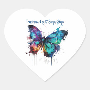 Transformed by 12 Simple Steps Heart Sticker