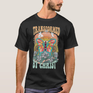 Transformed By Christ Retro Butterfly Romans 132 C T-Shirt