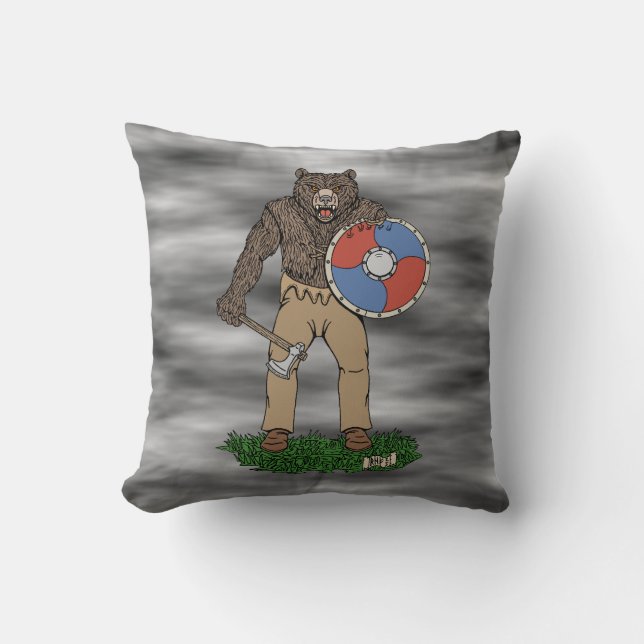 Transformed Viking Berserker or Werebear Cushion (Front)