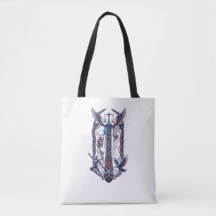 Transformer" Futuristic Cybernetic Graphic tshart Tote Bag