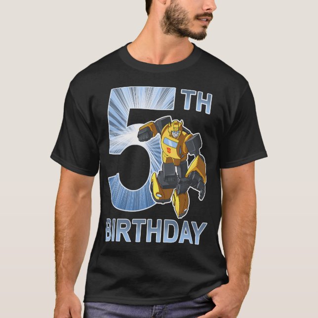 Transformers Bumblebee 5Th Birthday Vintage T-Shirt (Front)