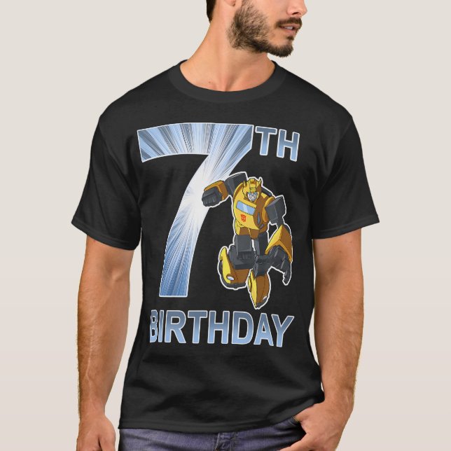 Transformers Bumblebee 7Th Birthday Light Fill Pos T-Shirt (Front)