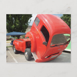 Transforming Orange Truck Postcard