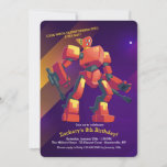 Transforming Robot Birthday Invitation<br><div class="desc">A trendy, boy's birthday party invitation featuring a transforming robot figure against a futuristic background. (FP). The card is easy to customise with your wording, font, font colour and choice of six paper types.Not exactly what you're looking for? All our products can be custom designed to meet your needs at...</div>