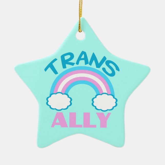 Transgender Ally Ceramic Tree Decoration (Front)