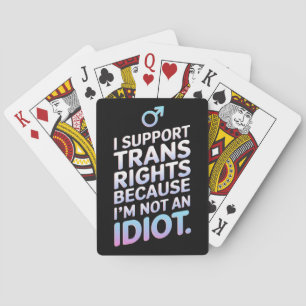 Transgender Ally Trans Pride Flag Support Playing Cards