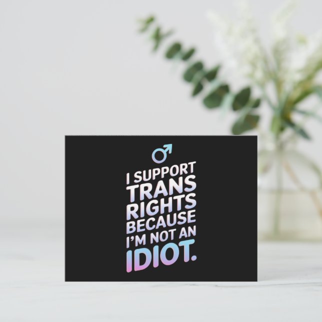 Transgender Ally Trans Pride Flag Support  Postcard (Standing Front)