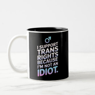 Transgender Ally Trans Pride Flag Support  Two-Tone Coffee Mug