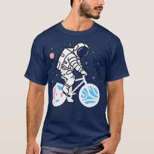 Transgender Astronaut Riding A Bike Trans Pride T-Shirt