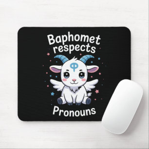 Transgender Baphomet Respects Pronouns Trans Pride Mouse Mat