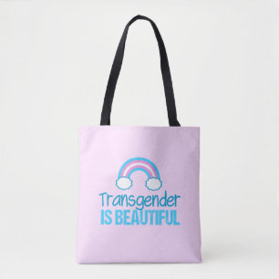 Transgender Beautiful Rainbow Tote Bag