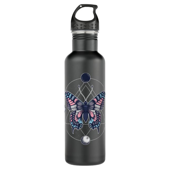 Transgender Butterfly Trans Pride Flag LGBT Moon S 710 Ml Water Bottle (Front)